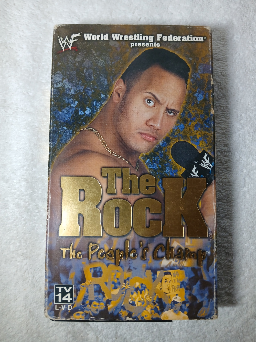 WWF The Rock: The People's Champ VHS - Gold & Blue Artwork